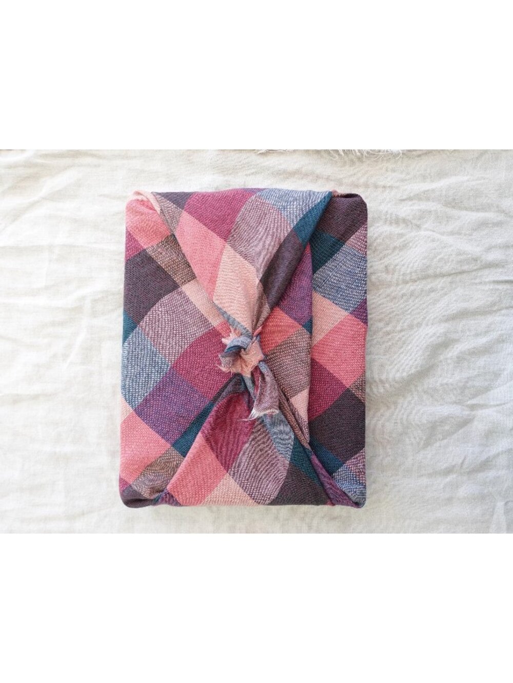 Reclaimed Linen Wrapping Cloth | Frayed Edge Sustainable Gift Wrap | Colorful Pl